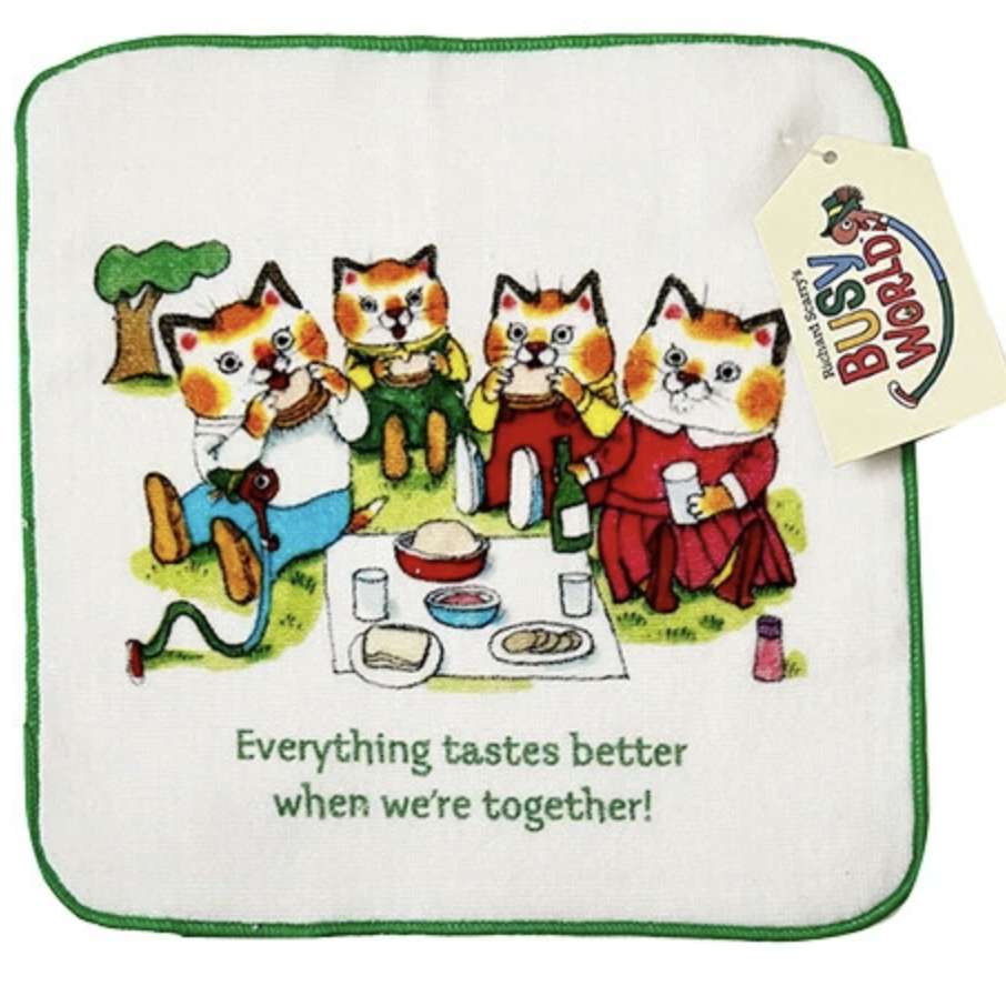 Richard Scarry Mini Hand Towel/ Washcloth- Picnic