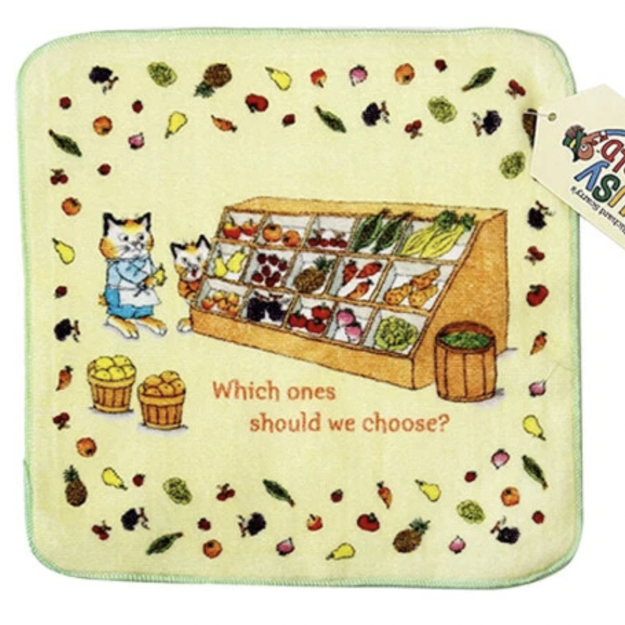 Richard Scarry Mini Hand Towel/ Washcloth- Market