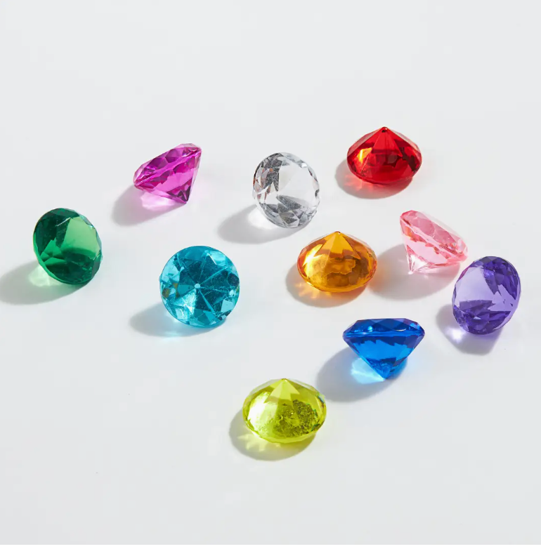 Large 1" Acrylic Gems in a Gem Drawstring Bag