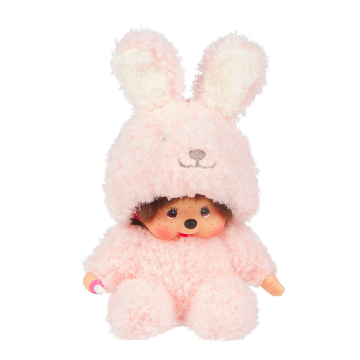 Limited Monchhichi- Fluffy Pink Bunny Sitting