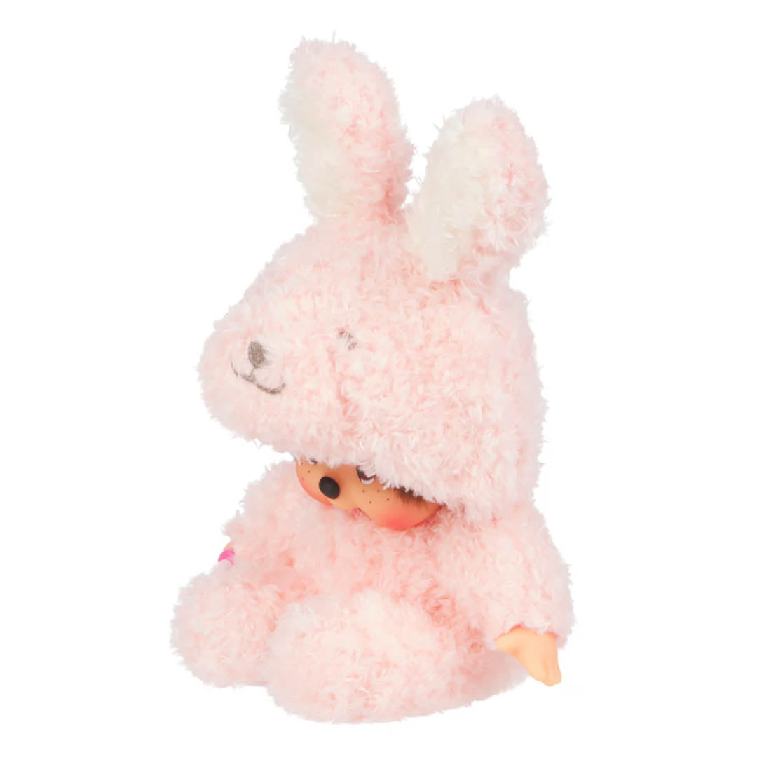 Limited Monchhichi- Fluffy Pink Bunny Sitting