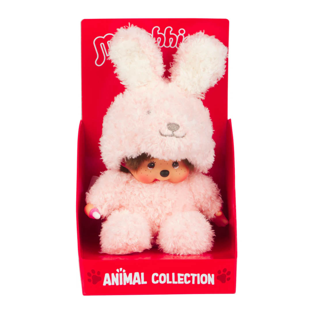 Limited Monchhichi- Fluffy Pink Bunny Sitting
