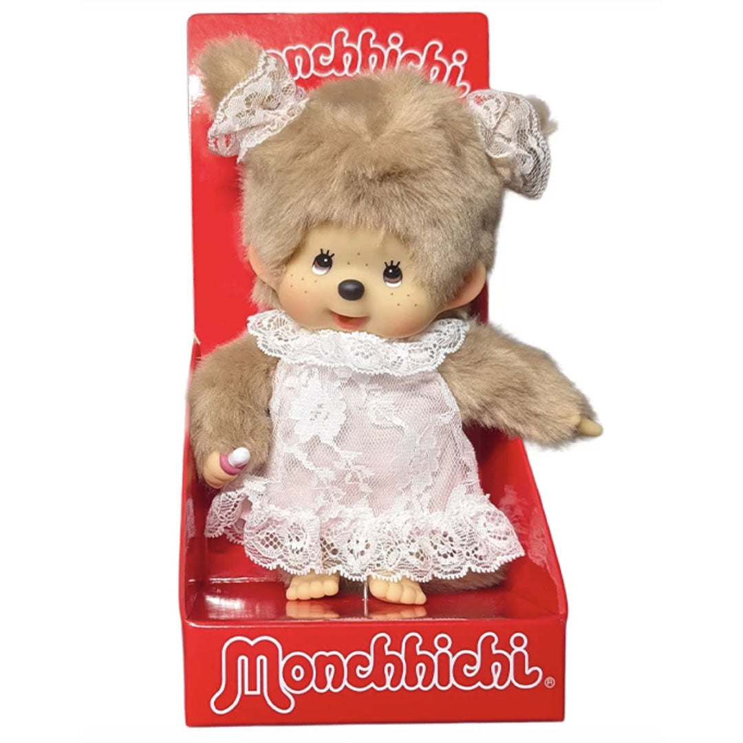 Monchhichi Special Edition White Lace Dress Beige Girl