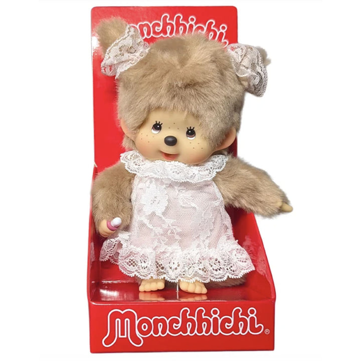 Monchhichi Special Edition White Lace Dress Beige Girl