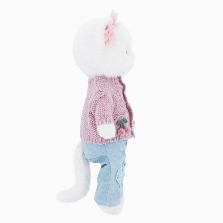 Lucky Kitty Sophie Plush Doll: Knitted Cherries