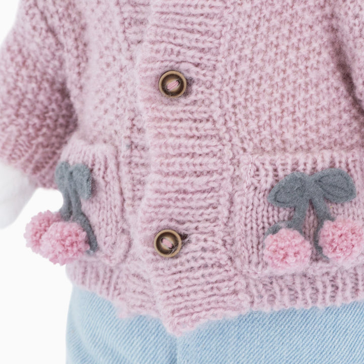 Lucky Kitty Sophie Plush Doll: Knitted Cherries
