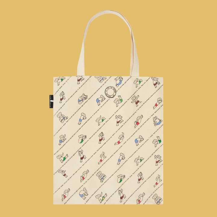 NEW Double Sided Canvas Tote Bags- Babar's Yoga for Elephants