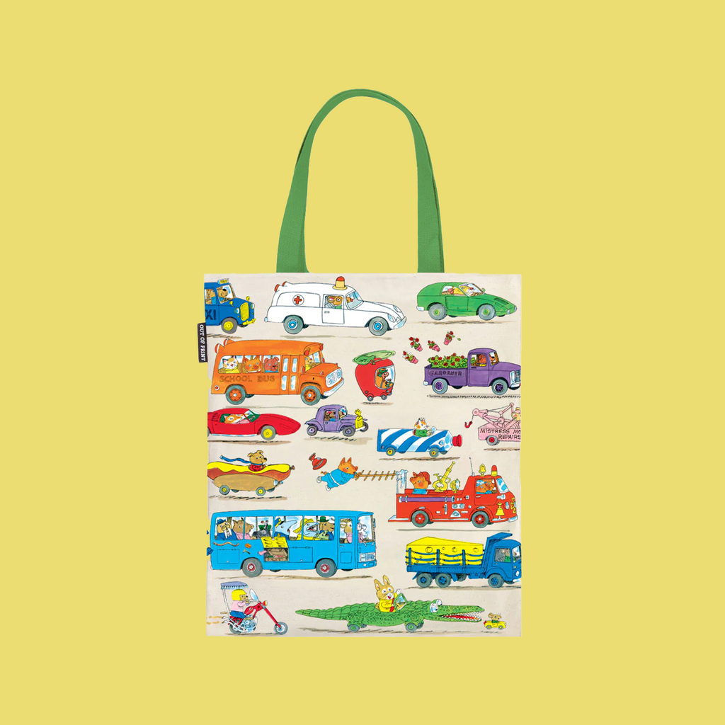 NEW Double Sided Canvas Tote Bags- Richard Scarry Cars and Trucks that Go!