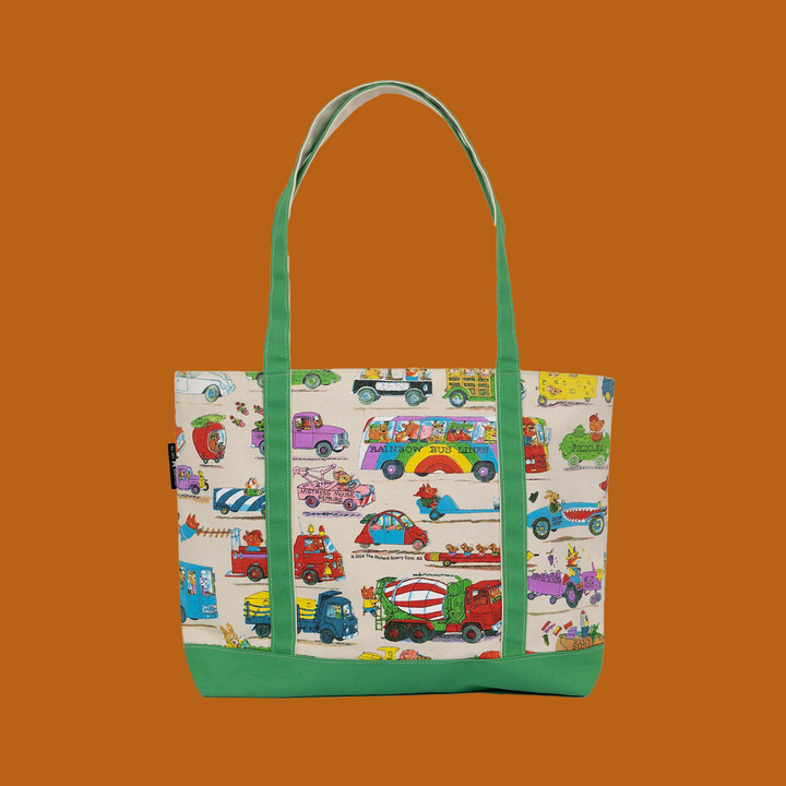 NEW 50th Anniversary Double Sided Canvas BOAT TOTE BAG- Richard Scarry Cars and Trucks that Go