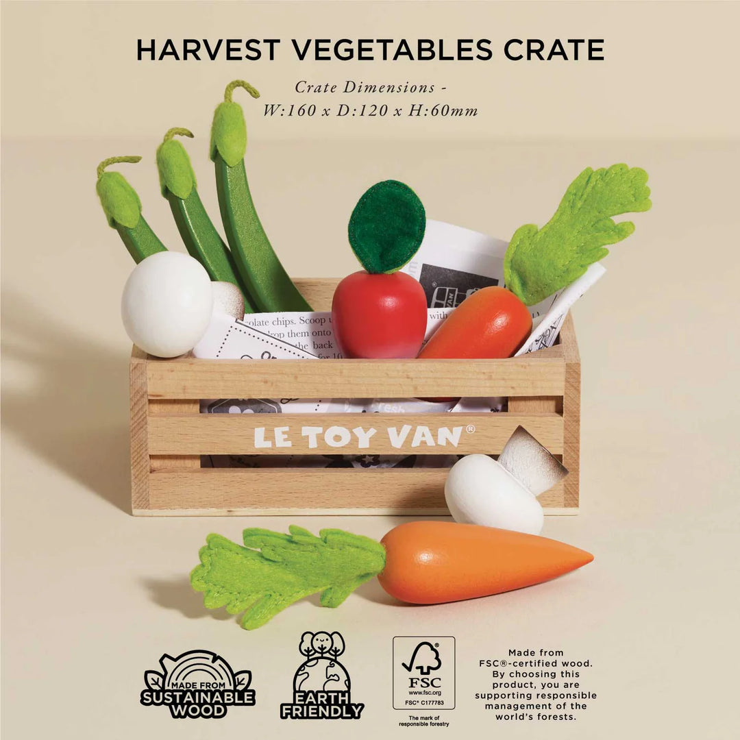 NEW Harvest Vegetable Wooden Market Crate