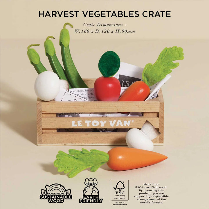 NEW Harvest Vegetable Wooden Market Crate