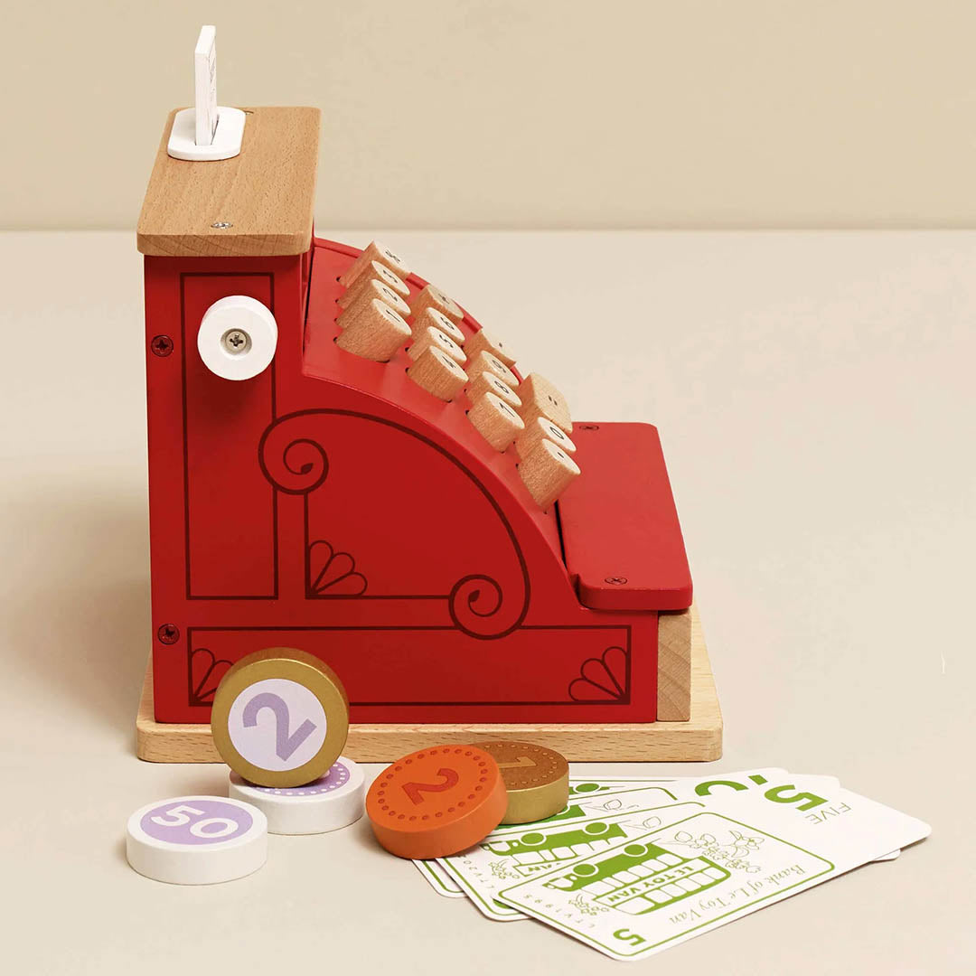 Wooden Shop Till - Cash Register & Money