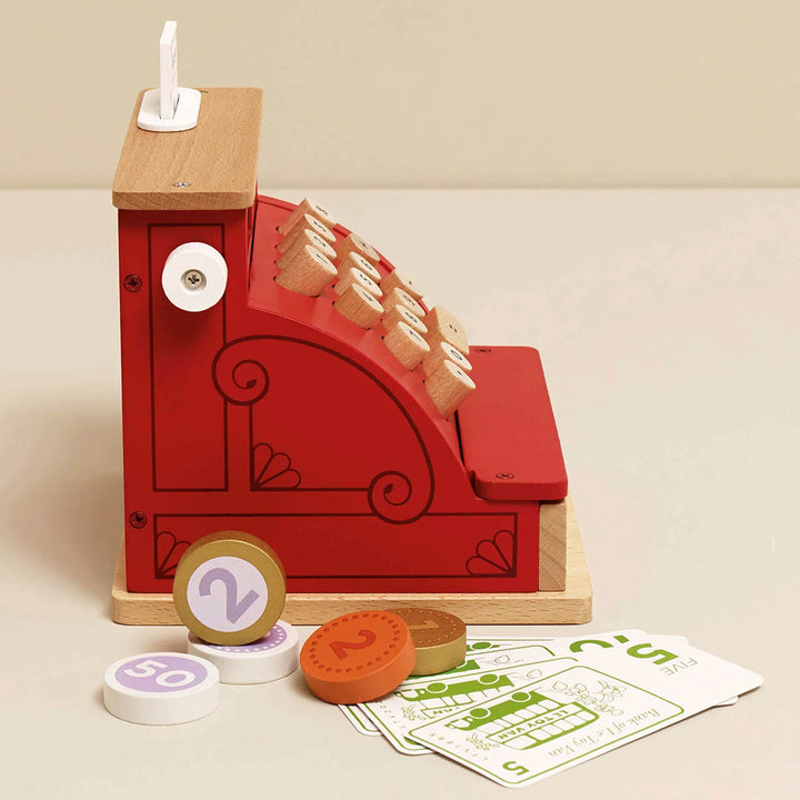 Wooden Shop Till - Cash Register & Money