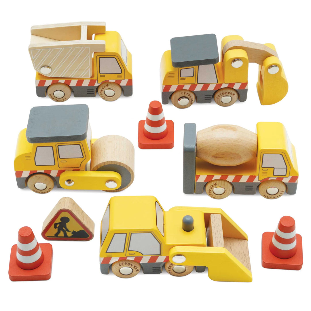 NEW Wooden Construction Toy Cars and Trucks