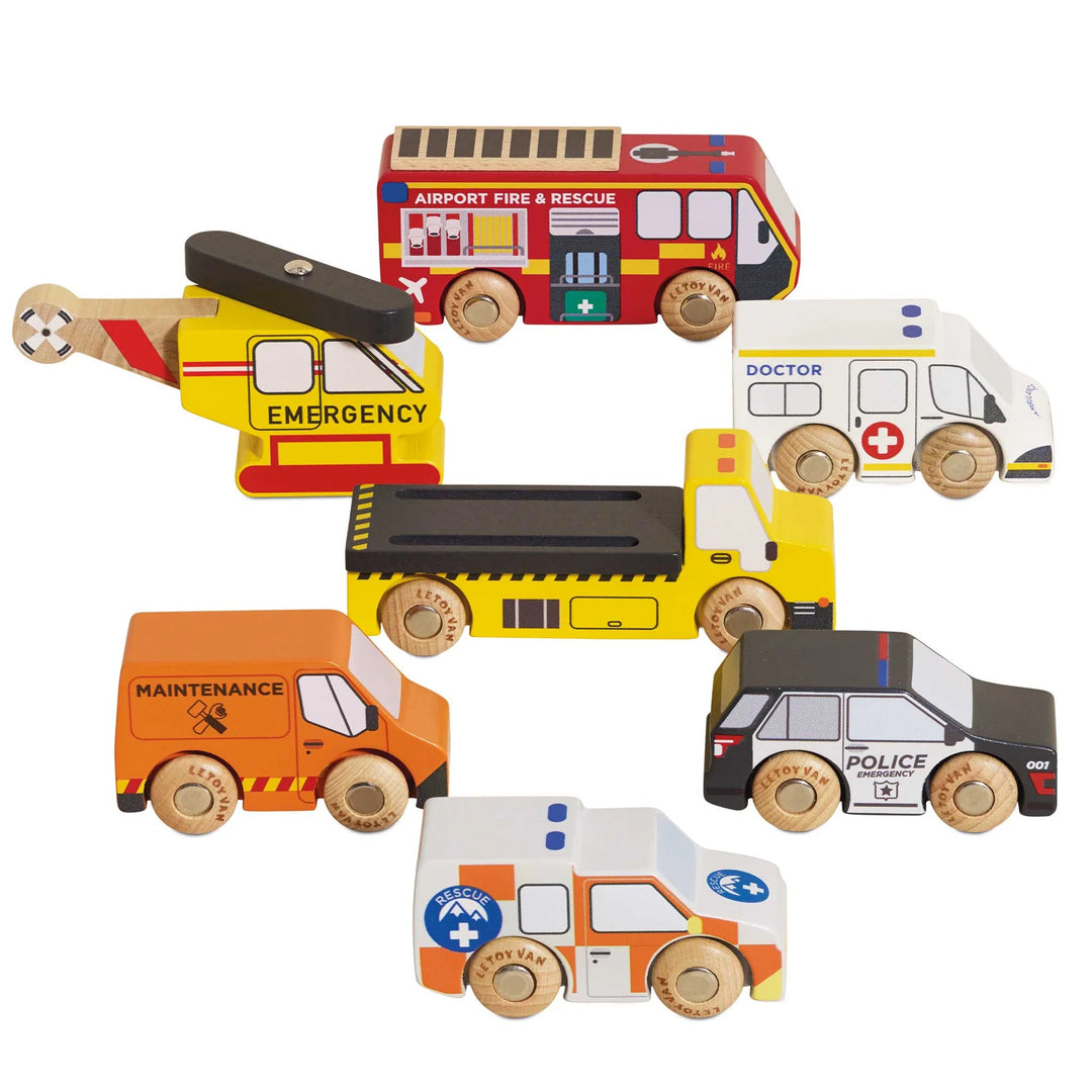 NEW Wooden Emergency Helicopter & Rescue Cars