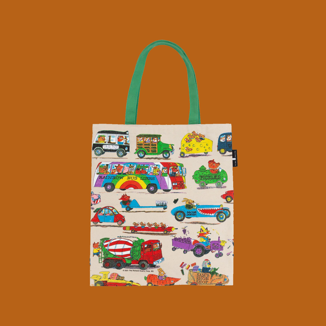 NEW Double Sided Canvas Tote Bags- Richard Scarry Cars and Trucks that Go!