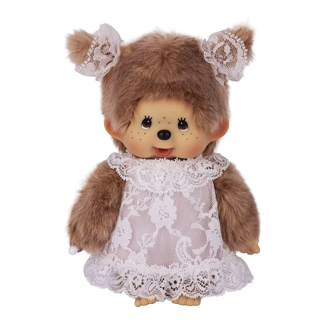 Monchhichi Special Edition White Lace Dress Beige Girl