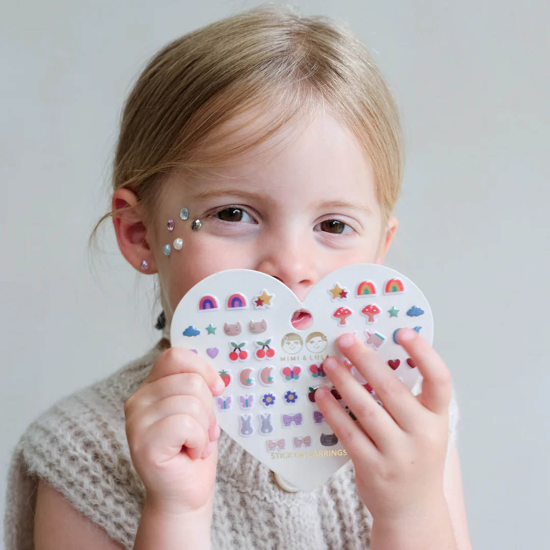 Heart Mixed Novelty Stick On Earrings
