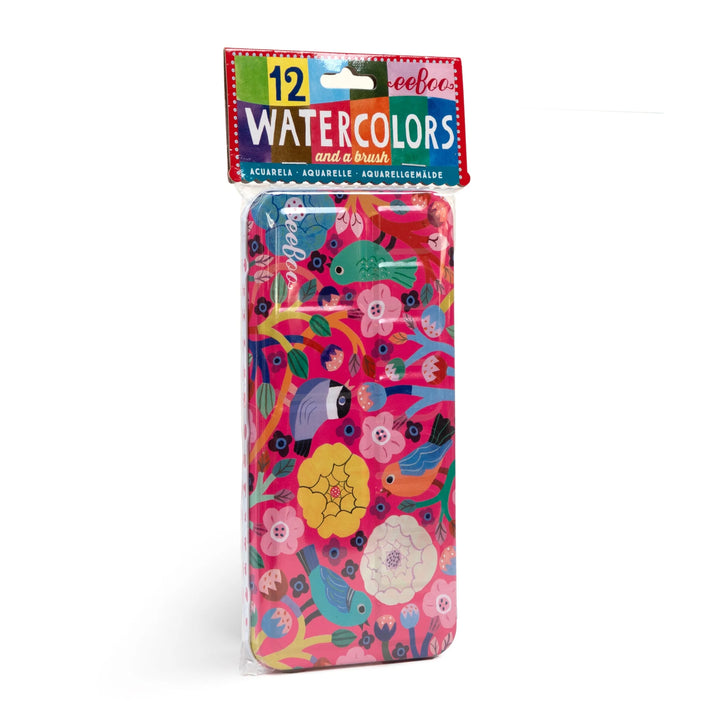 Birds in Fuchsia Watercolor Tin Kit