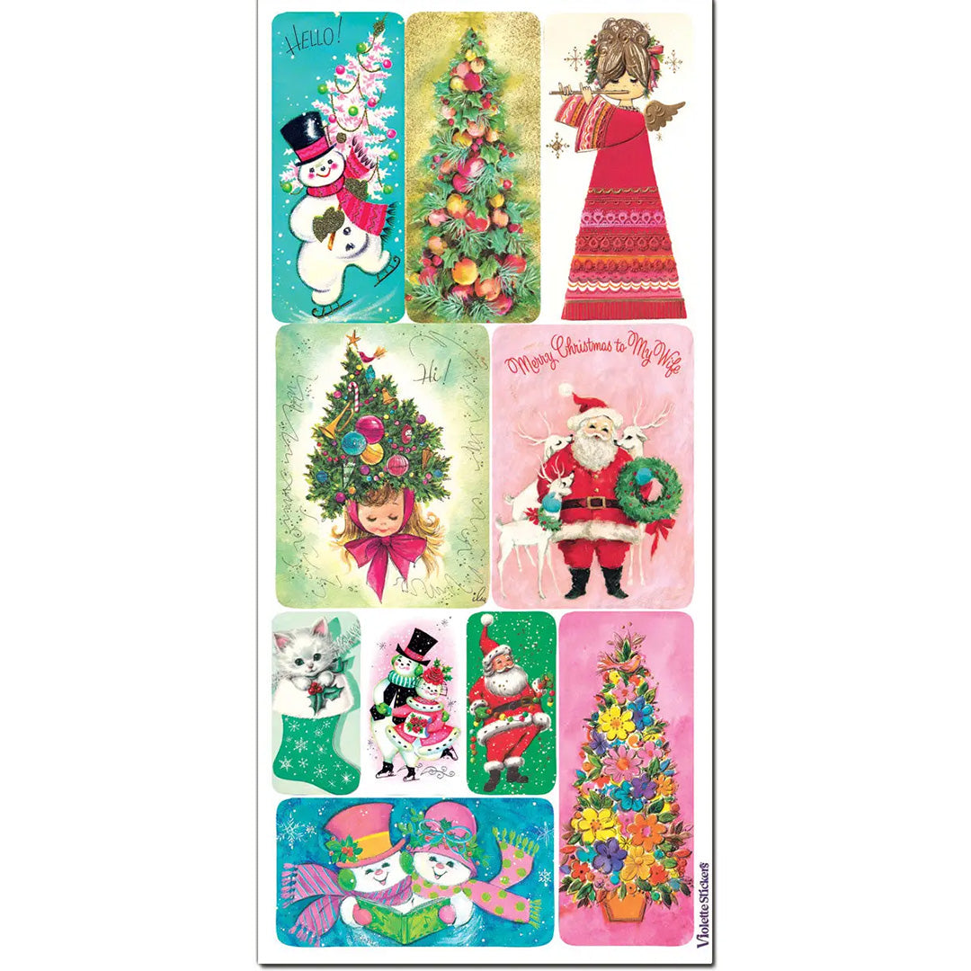 Crystal Christmas Greetings Stickers