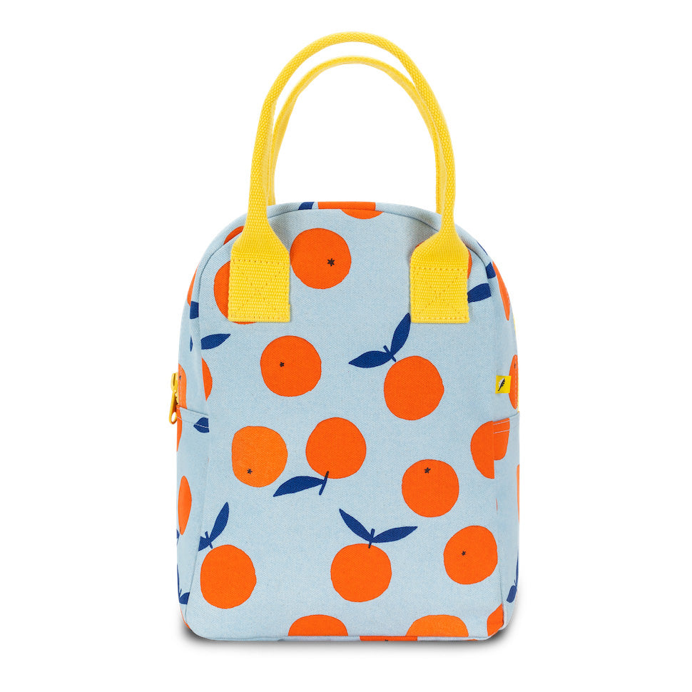 Zipper Lunch Bag- Orange Print