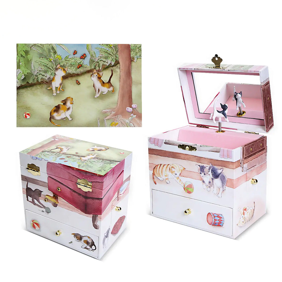 Fairy Music Jewelry Box- Curious Kittens - Ode To Joy