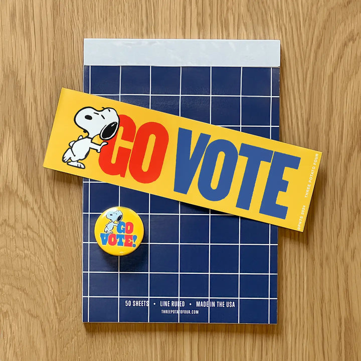 NEW Snoopy Go Vote Button Pin