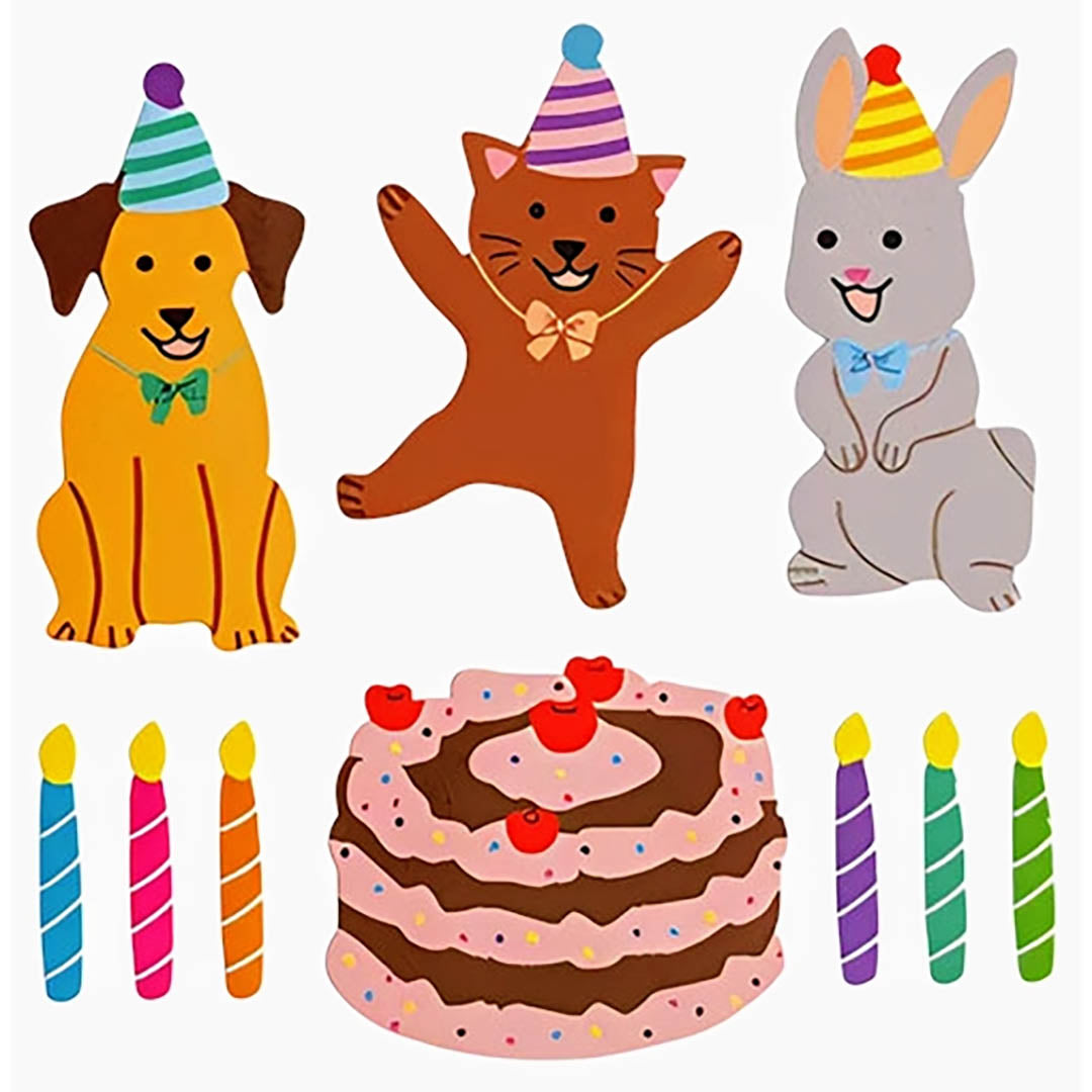 Glossy Birthday Pets Stickers