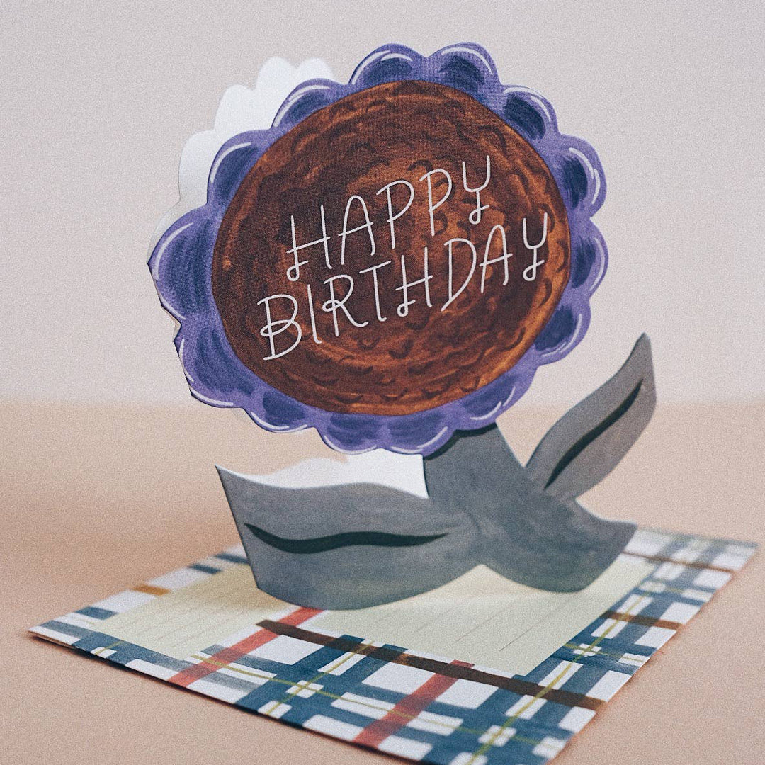 NEW Die-Cut Happy Birthday Flower Card