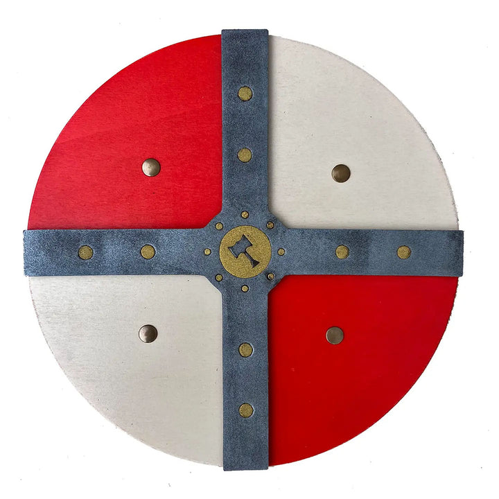 Wooden Viking Shield-Red/White