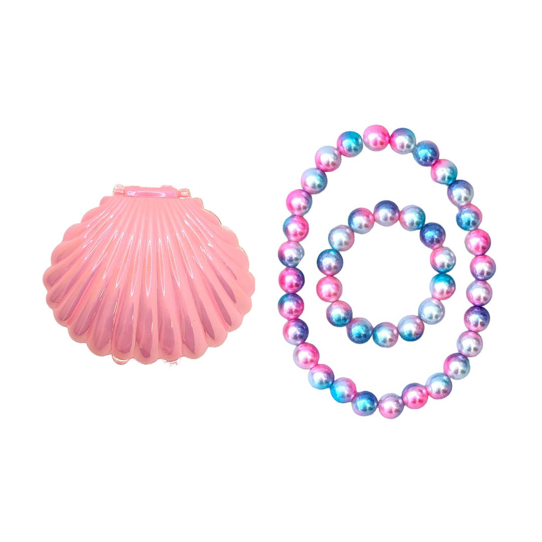 Shell Pearl Jewelry Set - Pink