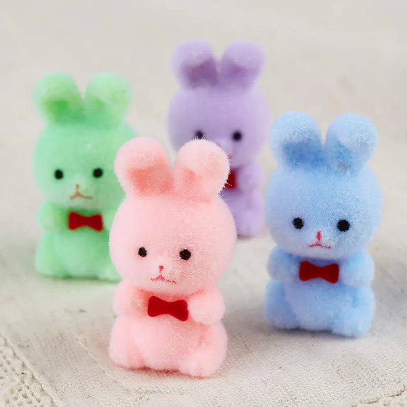 1" Miniature Flocked Bunnies - Assorted Colors