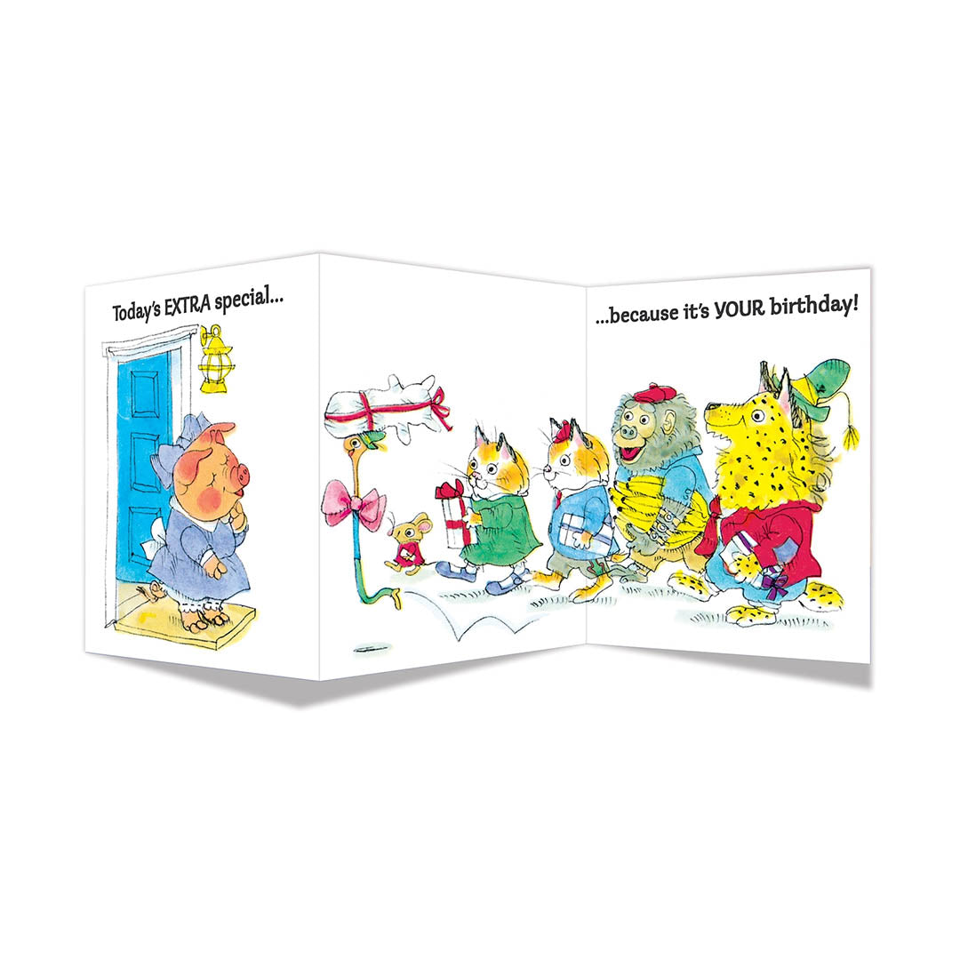 Richard Scarry Tri-Fold Birthday Greeting Card - Very Special Day