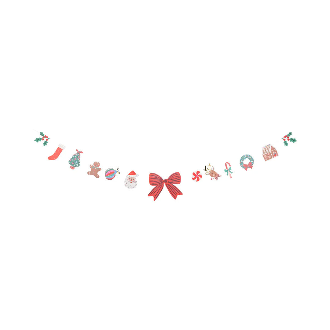 Colorful Christmas Cutouts Paper Banner