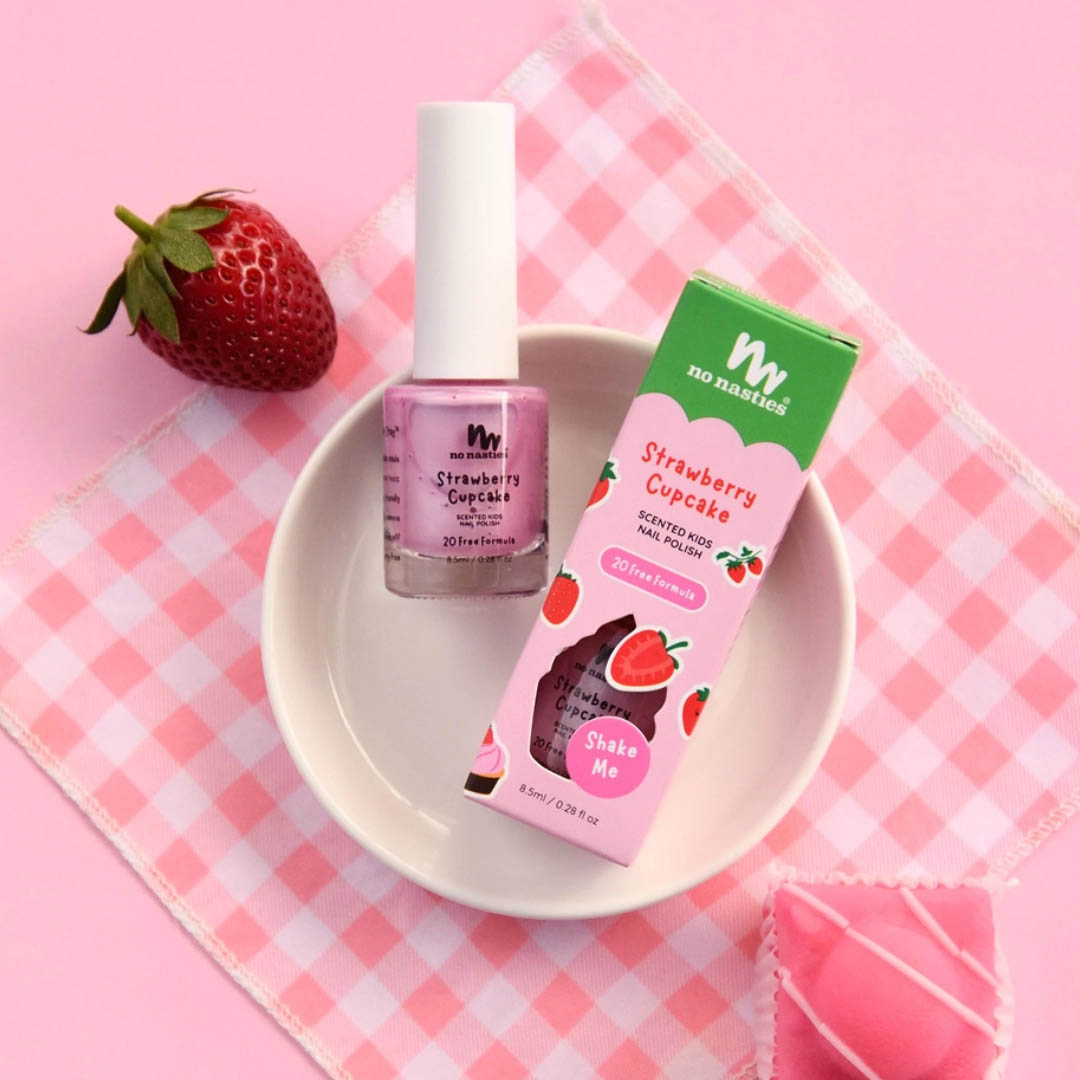 NEW Scented Non-Toxic Peel Off Nail Polish- Strawberry Cupcake