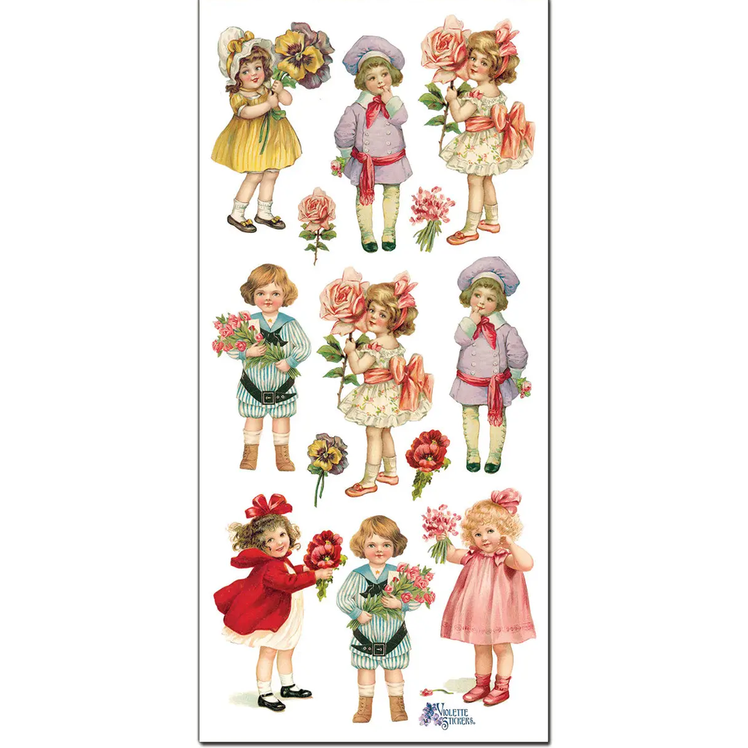 Retro Stickers: Bouquet Children