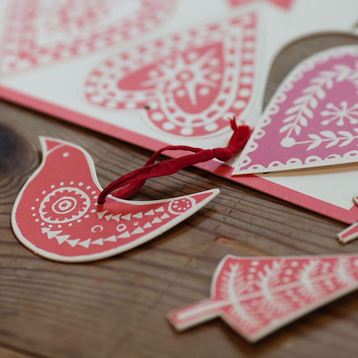 Folk Art Christmas Decorations - Set of 18