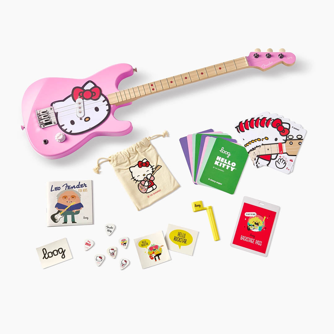 Fender X Loog Hello Kitty®️ Stratocaster Guitar Pink