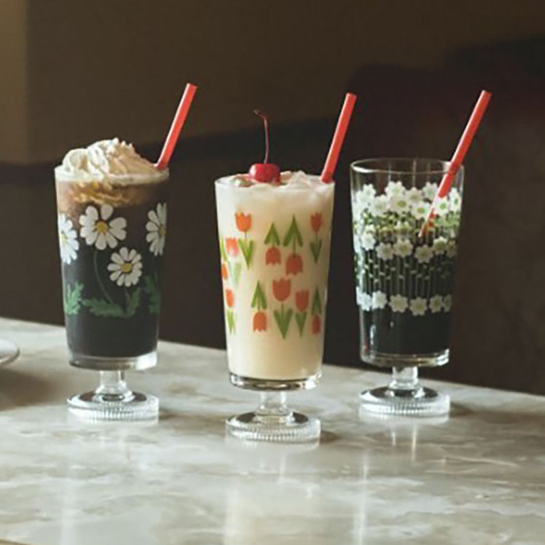 Retro Glass Tumbler Cup Tulip
