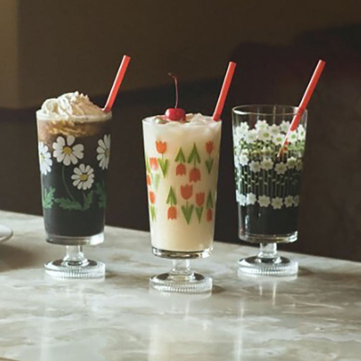 Retro Glass Tumbler Cup Tulip