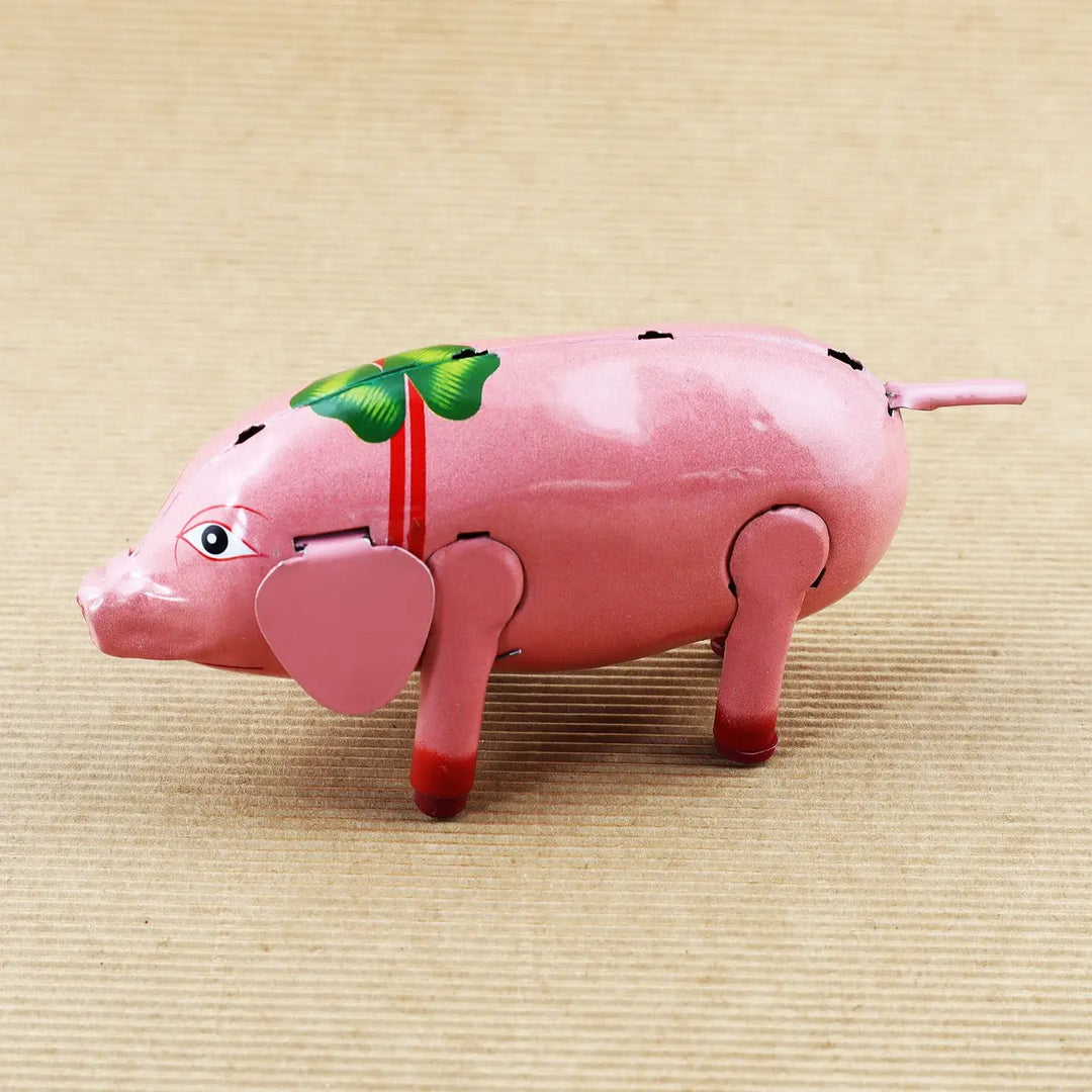 Retro Tin Toy Happy Pig Toy