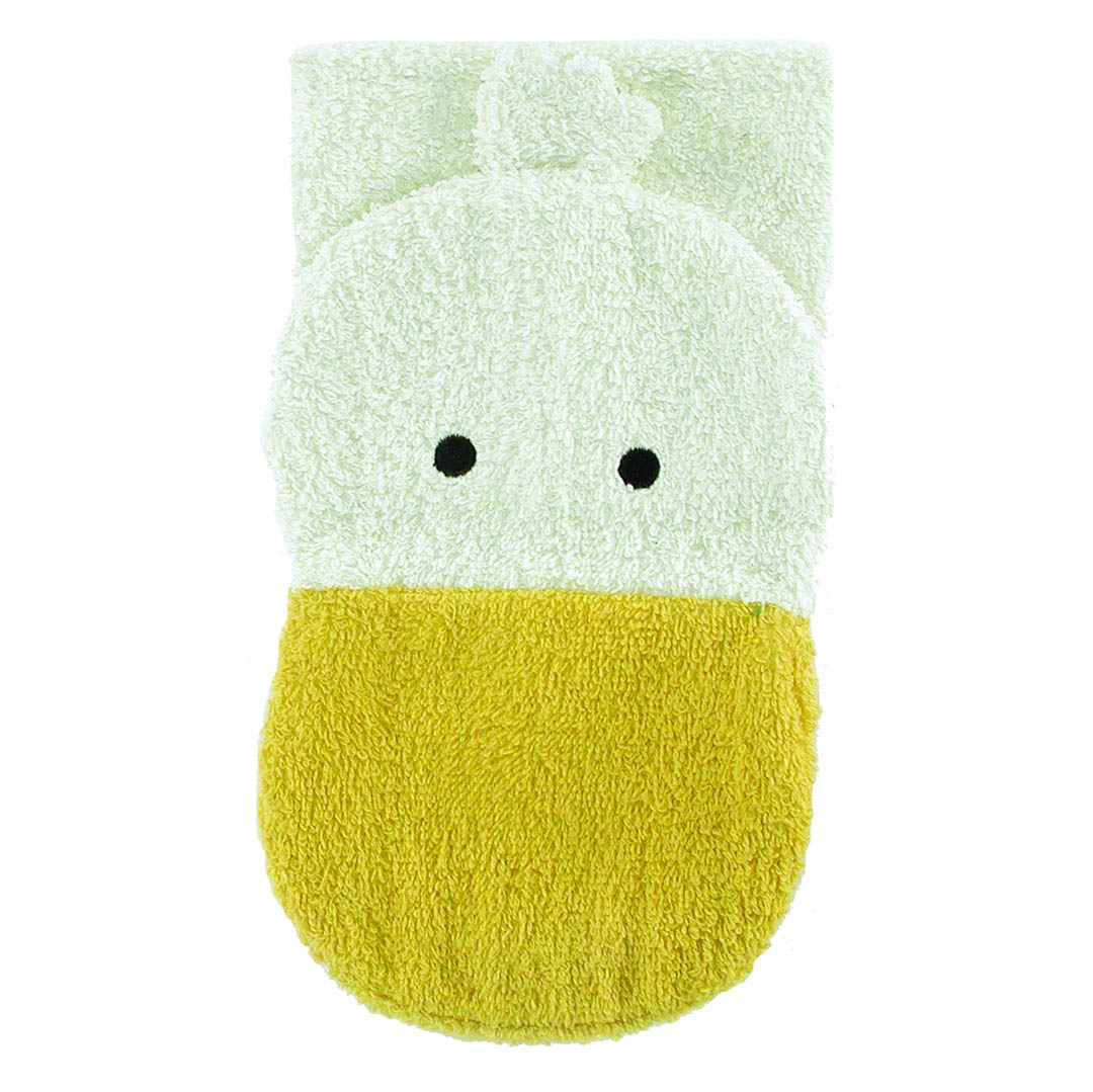 Organic Cotton Animal Puppet Washcloth - Duck