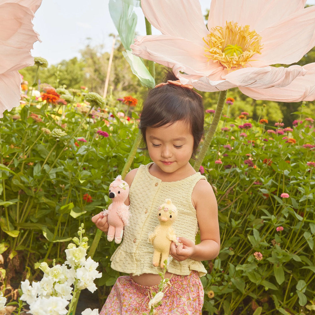 Tiny Flora the Duckling Knit Doll (Mauve)