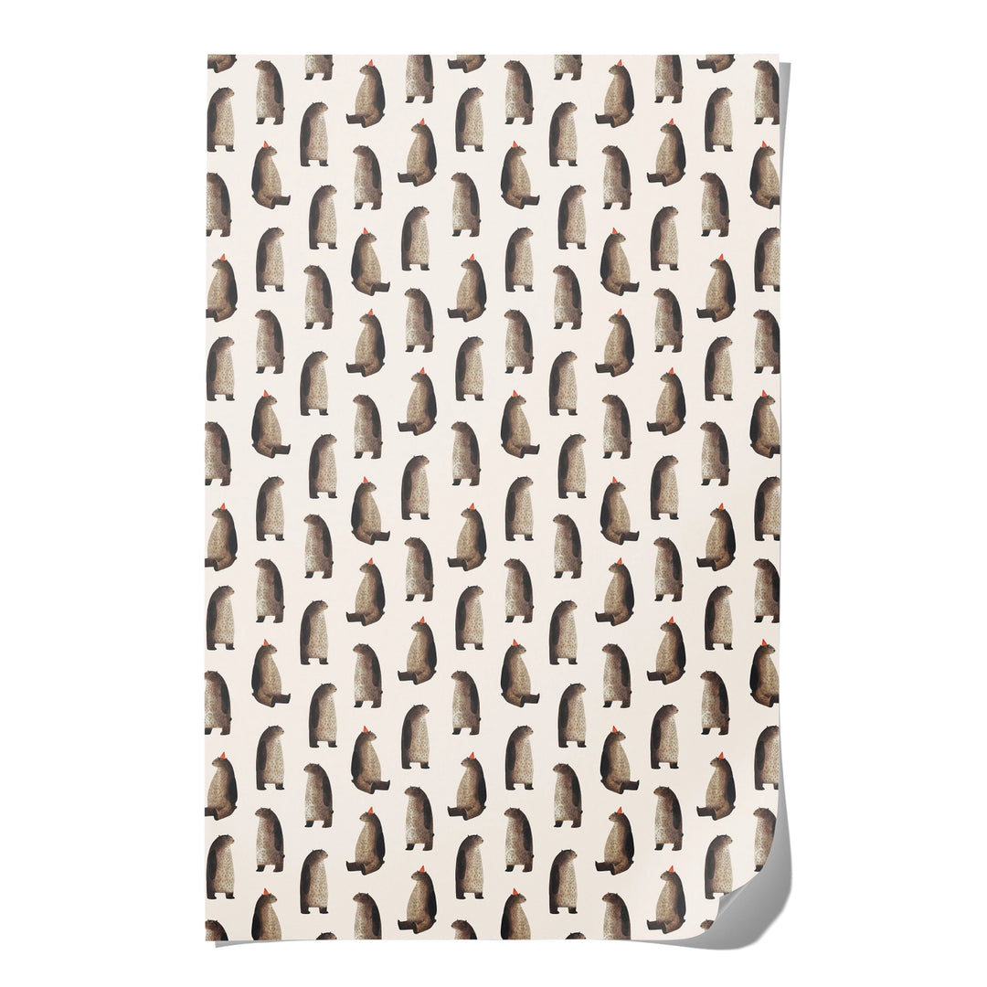 Party Bear Wrapping Paper Roll- Set of 3 Wrapping Paper
