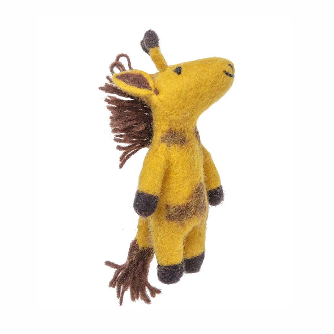 Wool Felt Finger Puppet- Yellow Giraffe