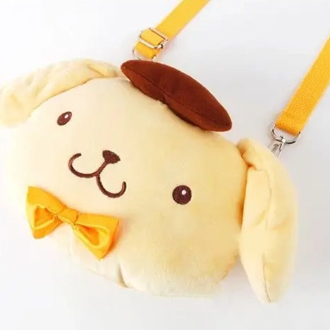 Sanrio Plush Face Crossbody Bag- Pompompurin