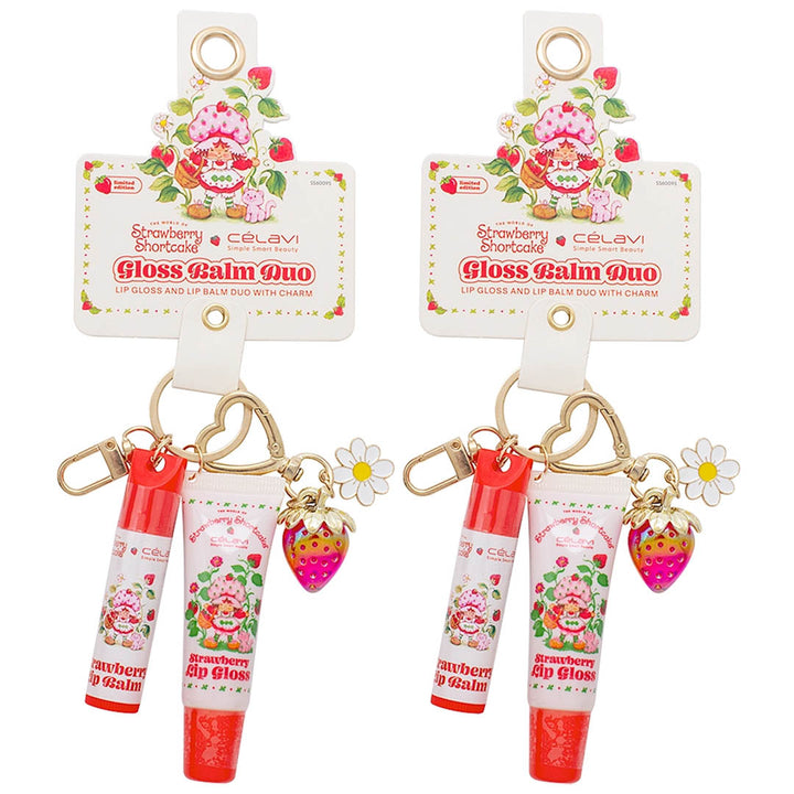 Set of 2 Strawberry Shortcake Gloss Balm Duo with Keychain