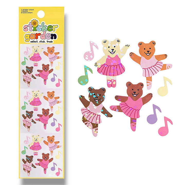 Speckled Ballerina Bears Mini Stickers