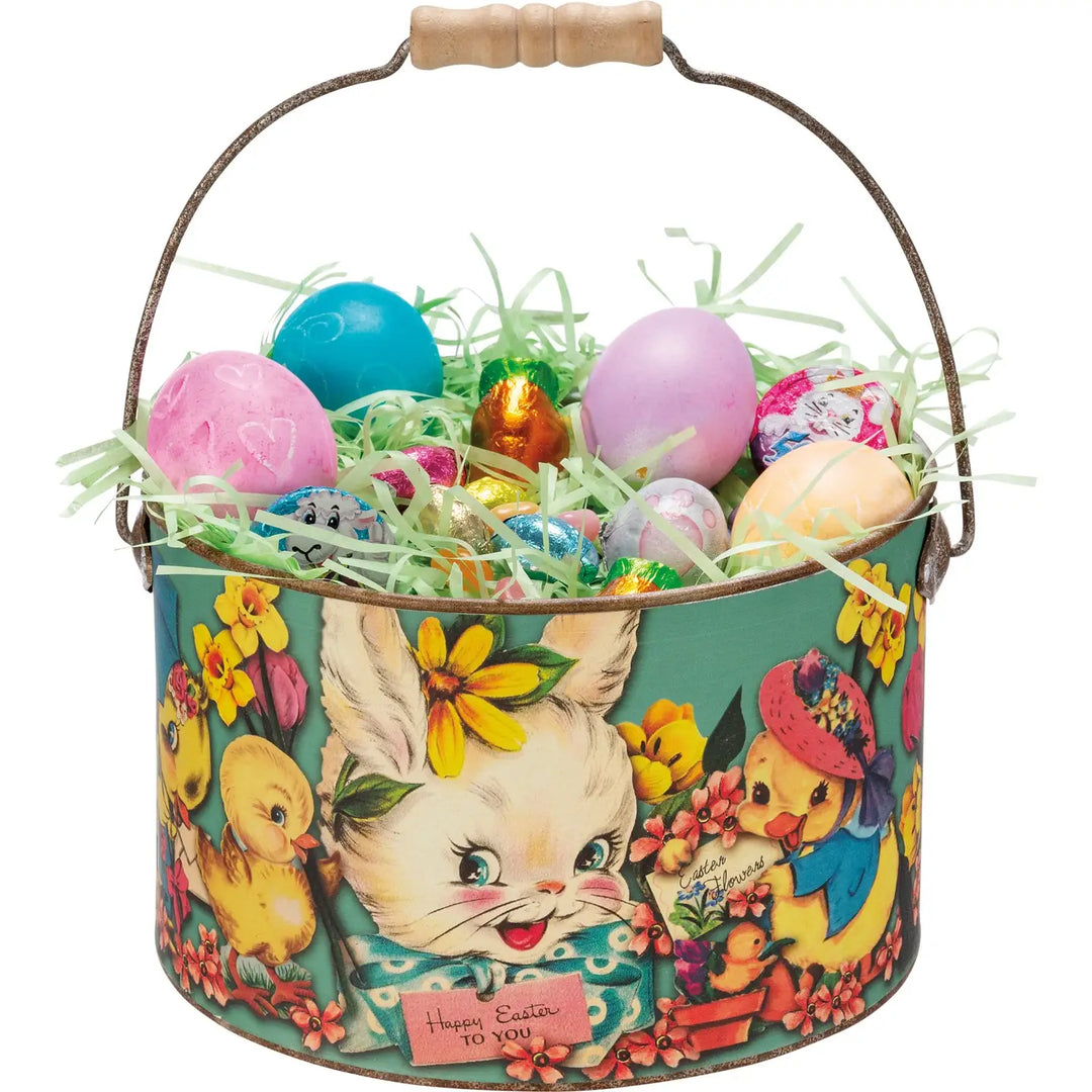 Easter Metal Bucket - Medium or Large