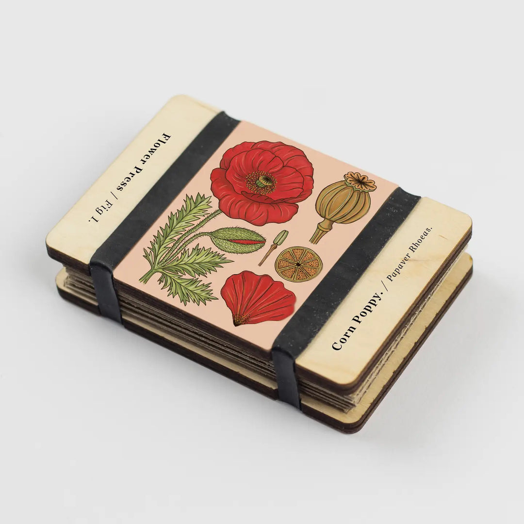 Wooden Pocket Flower Press Kit- Corn Poppy
